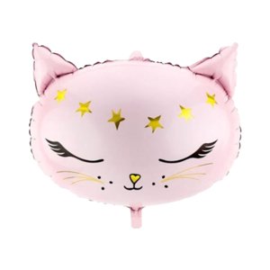 Balónek fóliový Kočka růžová s hvězdami Albi