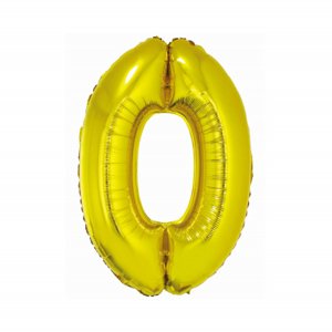 Balónek fóliový 76 cm číslo 0 zlatý Albi