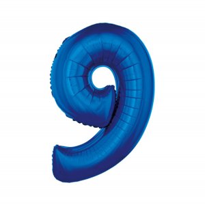 Balónek fóliový 92 cm číslo 09 modrý Albi