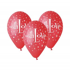 Balónky latexové With Love červené 5 ks Albi