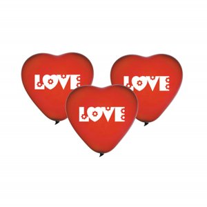 Balónky latexové Srdce Love červené 5 ks Albi