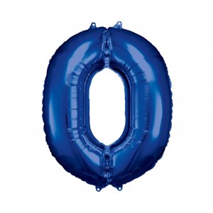 Balónek fóliový 88 cm číslo 0 modrý Albi