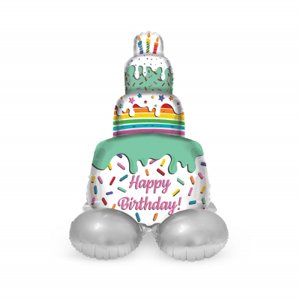 Balónek fóliový AirLoonz Happy Birthday dort 72 cm Albi
