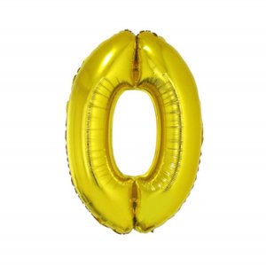 Balónek fóliový 92 cm číslo 0 zlatý Albi